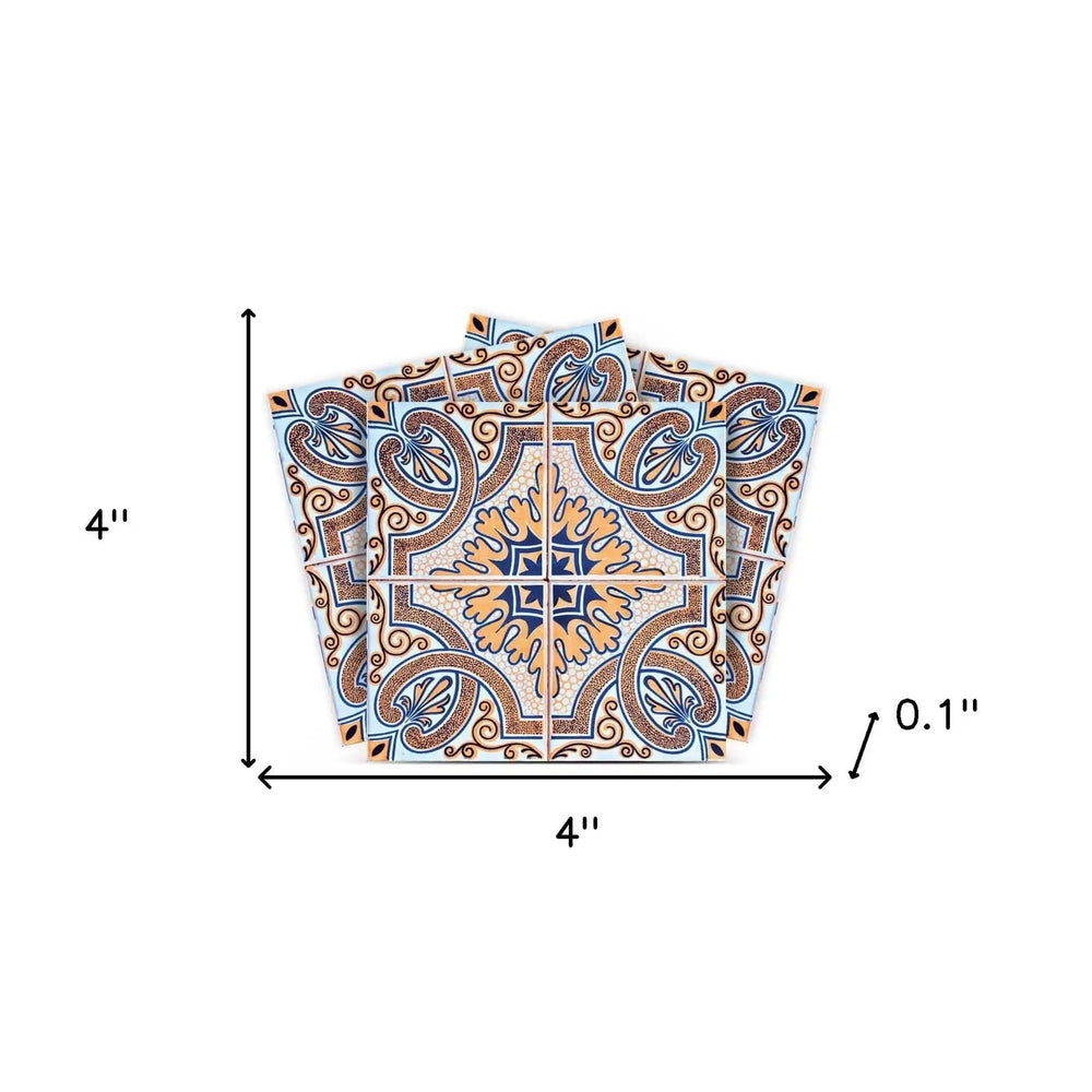 4" X 4" Blue Taupe Nova Removable Peel And Stick Tiles - Homeroots - Flyclothing LLC