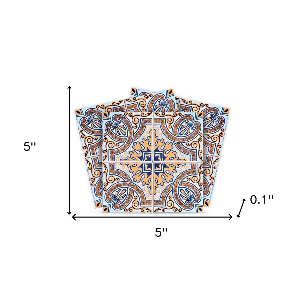 5" X 5" Blue Taupe Nova Removable Peel and Stick Tiles - Homeroots - Flyclothing LLC