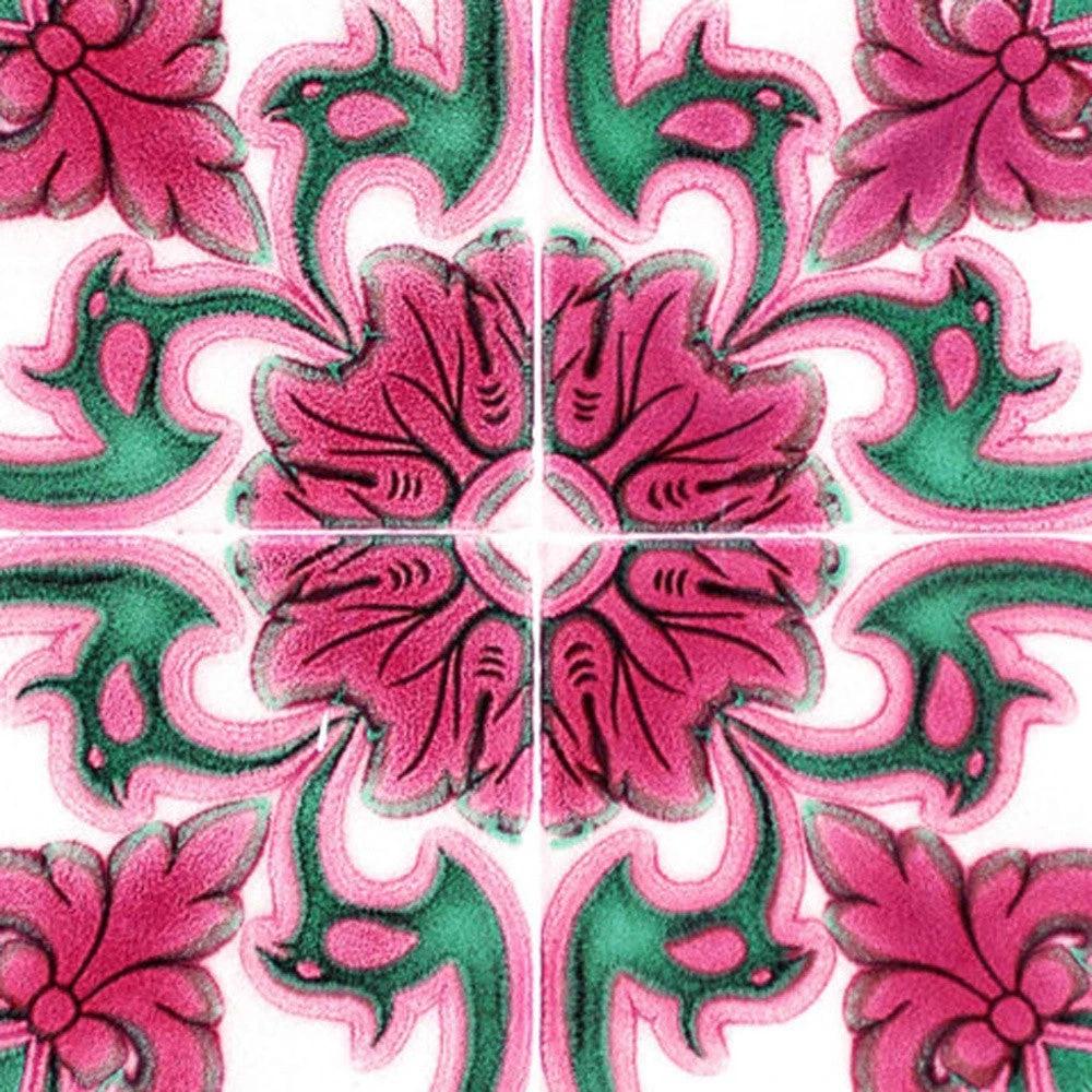 7" X 7" Rosa Pink Lea Removable Peel and Stick Tiles - Homeroots - Flyclothing LLC