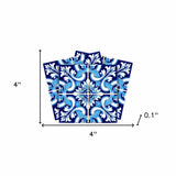 4" X 4" Blue Bali Removable Peel And Stick Tiles - Homeroots - Flyclothing LLC