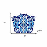 5" X 5" Blue Bali Removable Peel and Stick Tiles - Homeroots - Flyclothing LLC