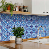 8" X 8" Blue Bali Removable Peel and Stick Tiles - Homeroots - Flyclothing LLC