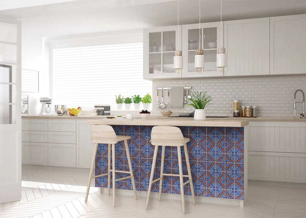 6" X 6" Blue Rust Zio Removable Peel and Stick Tiles - Homeroots - Flyclothing LLC