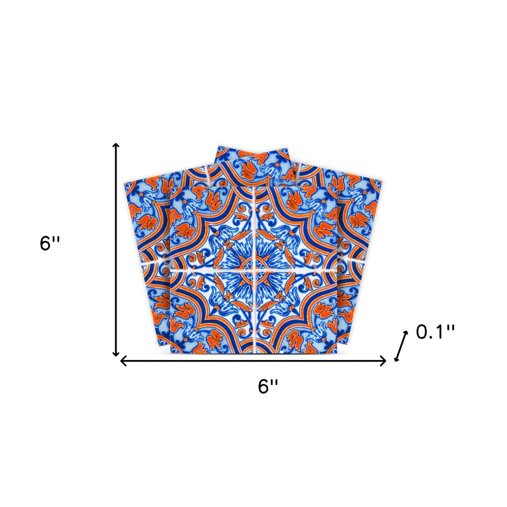 6" X 6" Blue Rust Zio Removable Peel and Stick Tiles - Homeroots - Flyclothing LLC