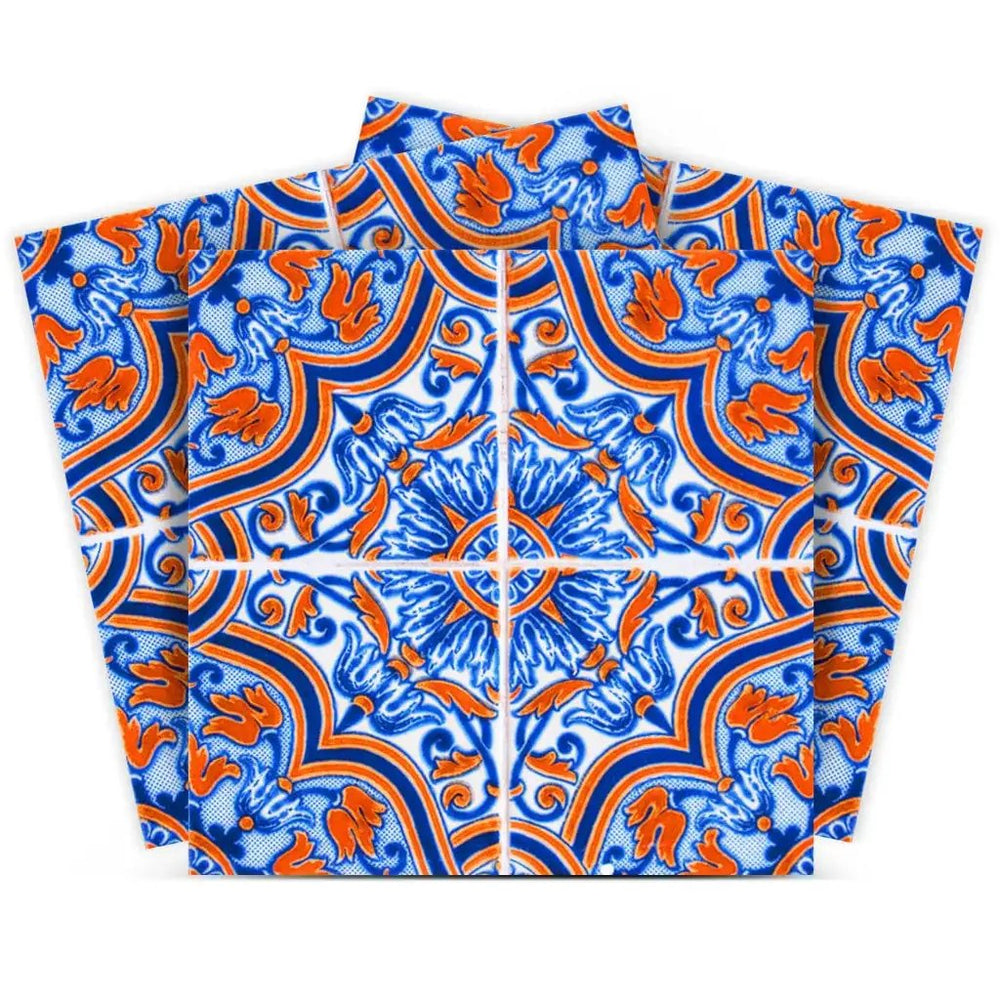 7" X 7" Blue Rust Zio Removable Peel and Stick Tiles - Homeroots - Flyclothing LLC