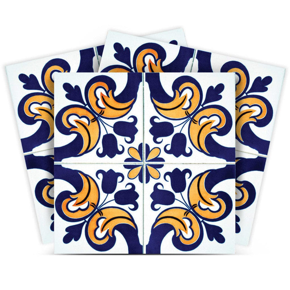 7" X 7" Blue Mikos Removable Peel and Stick Tiles - Homeroots - Flyclothing LLC