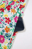 Floral Knotted Straps Cinched Waist Ruffle Hem Mini Dress - Trendsi - Flyclothing LLC