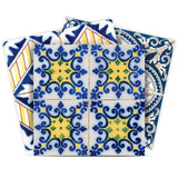 5" X 5" Blue Yellow Julia Peel and Stick Tiles - Homeroots - Flyclothing LLC