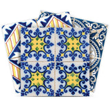 7" X 7" Blue Yellow Julia Peel and Stick Tiles - Homeroots - Flyclothing LLC
