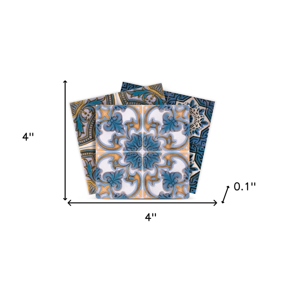 4" X 4" Agean Linda Removable Peel And Stick Tiles - Homeroots - Flyclothing LLC