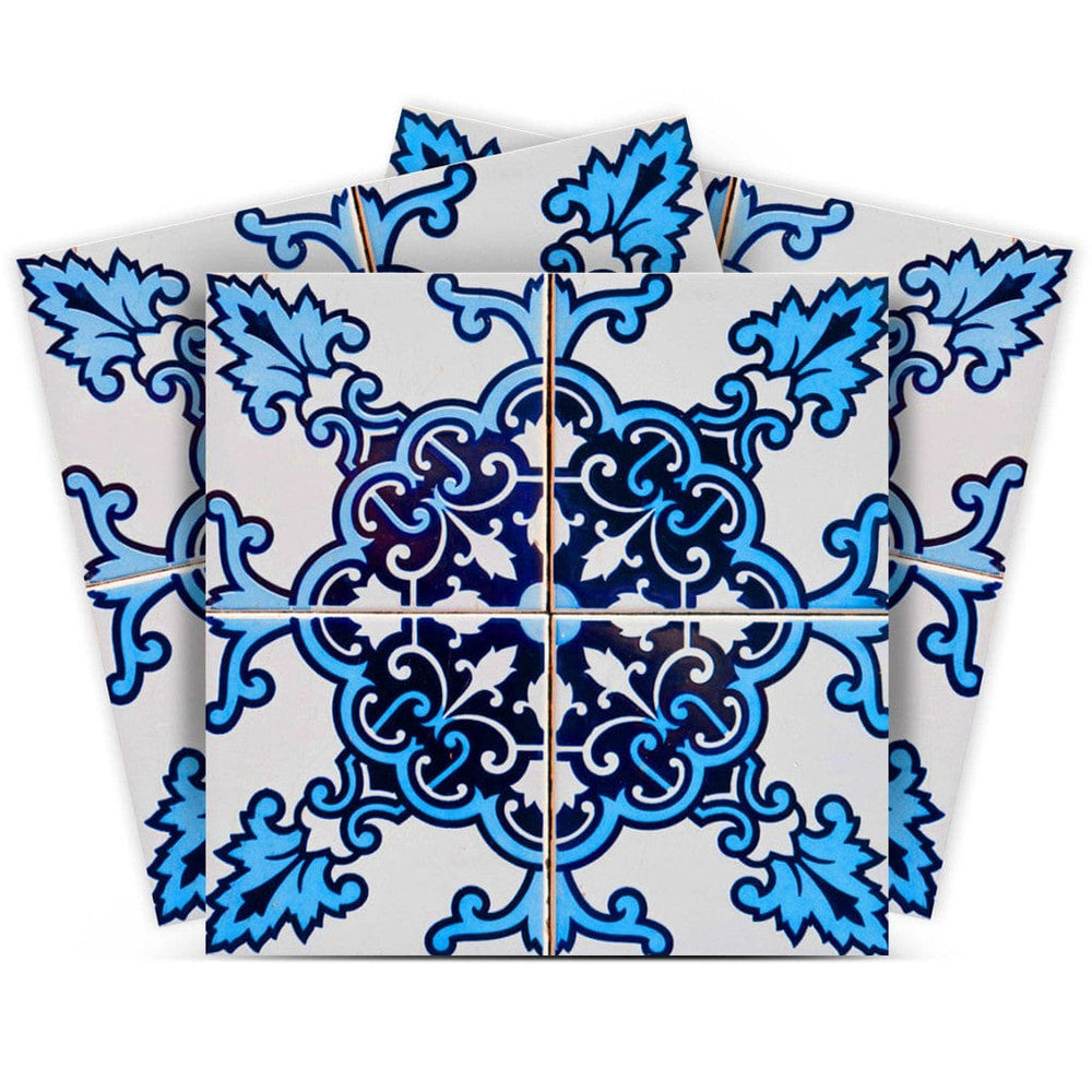 5" X 5" Blue Nelly Removable Peel and Stick Tiles - Homeroots - Flyclothing LLC
