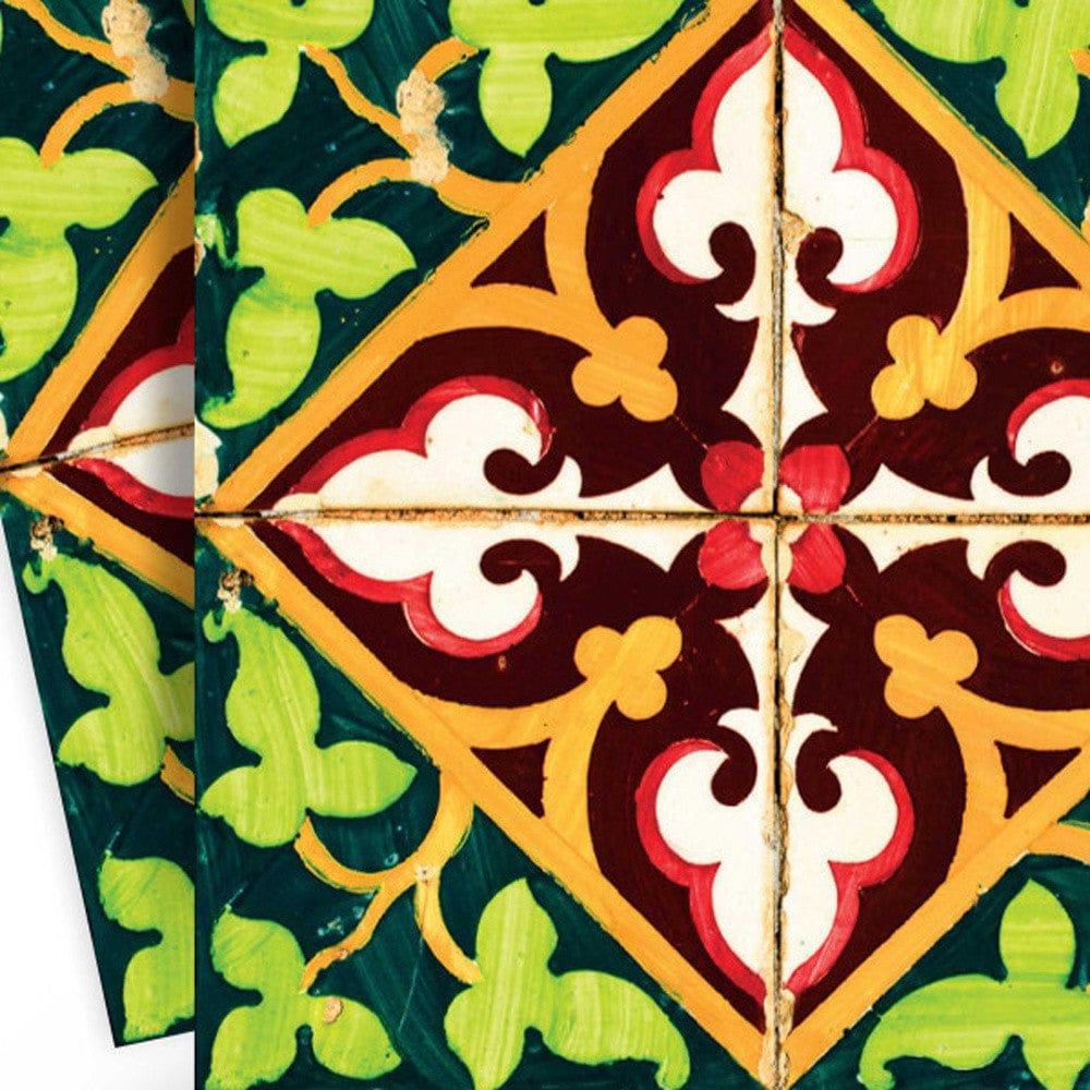 6" X 6" Green Leva Removable Peel and Stick Tiles - Homeroots - Flyclothing LLC