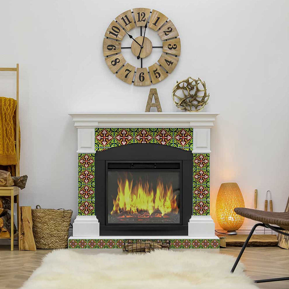 7" X 7" Green Leva Removable Peel and Stick Tiles - Homeroots - Flyclothing LLC