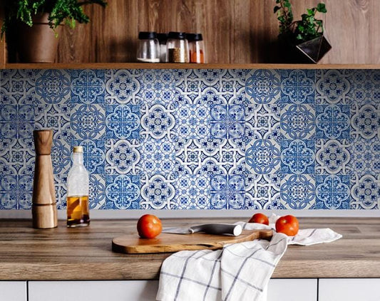 4" X 4" Bluebell Lina Removable Peel And Stick Tiles - Homeroots