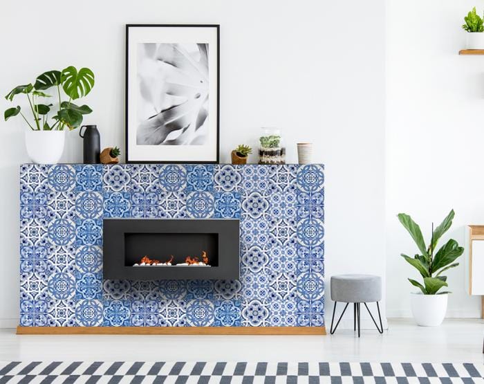 8" X 8" Bluebell Lina Removable Peel and Stick Tiles - Homeroots - Flyclothing LLC