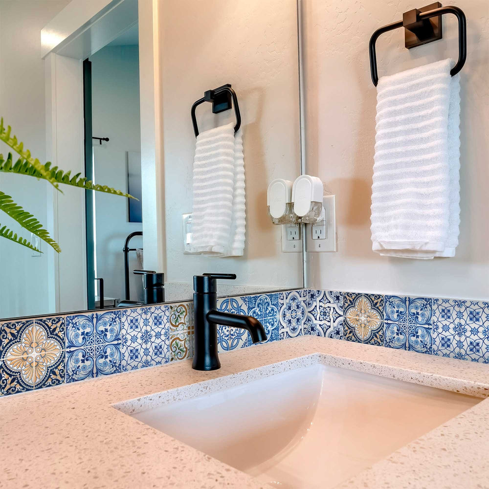 5" X 5" Blue Manna Peel And Stick Removable Tiles - Homeroots