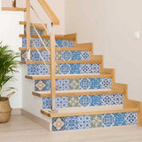 6" X 6" Blue Manna Peel And Stick Removable Tiles - Homeroots