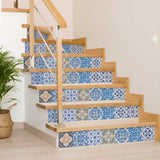 7" X 7" Blue Manna Peel And Stick Removable Tiles - Homeroots