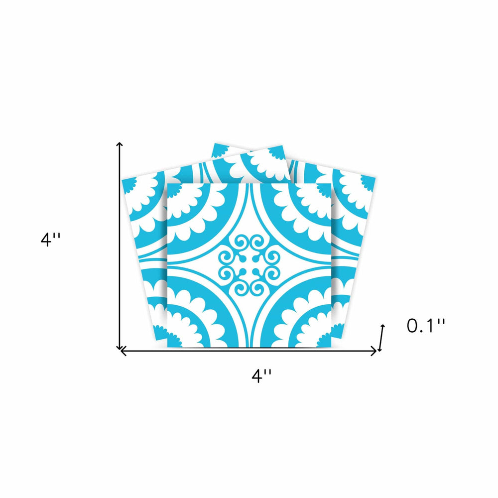 4" X 4" Aqua Gerber Removable Peel And Stick Tiles - Homeroots - Flyclothing LLC