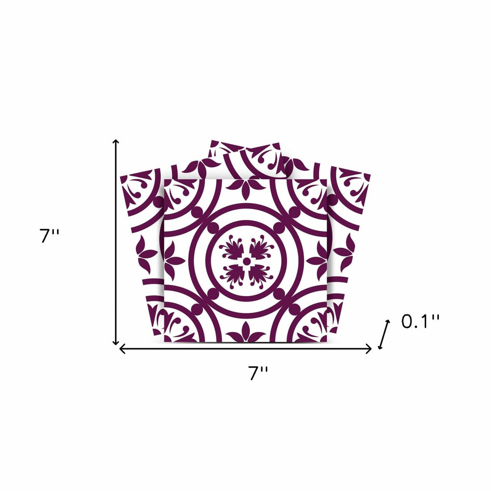 7" X 7" Merlot Lisa Removable Peel and Stick Tiles - Homeroots - Flyclothing LLC