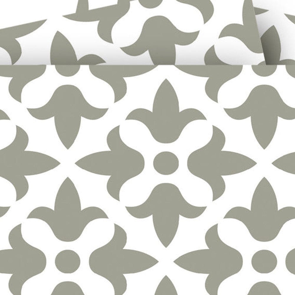 4" X 4" Sage Gray Fleur Removable Peel And Stick Tiles - Homeroots - Flyclothing LLC
