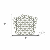 5" X 5" Sage Gray Fleur Removable Peel and Stick Tiles - Homeroots - Flyclothing LLC