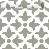 8" X 8" Sage Gray Fleur Removable Peel and Stick Tiles - Homeroots - Flyclothing LLC