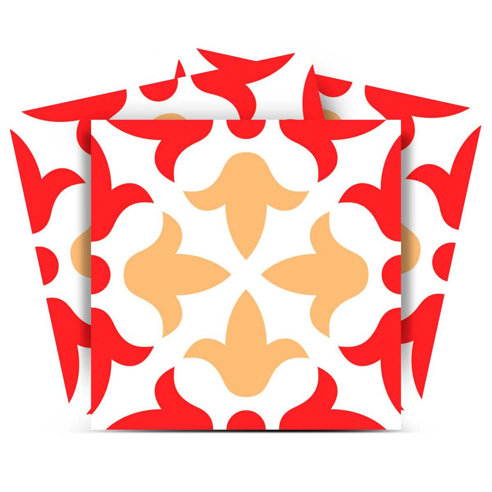 4" X 4" Roja Hola Removable Peel And Stick Tiles - Homeroots - Flyclothing LLC