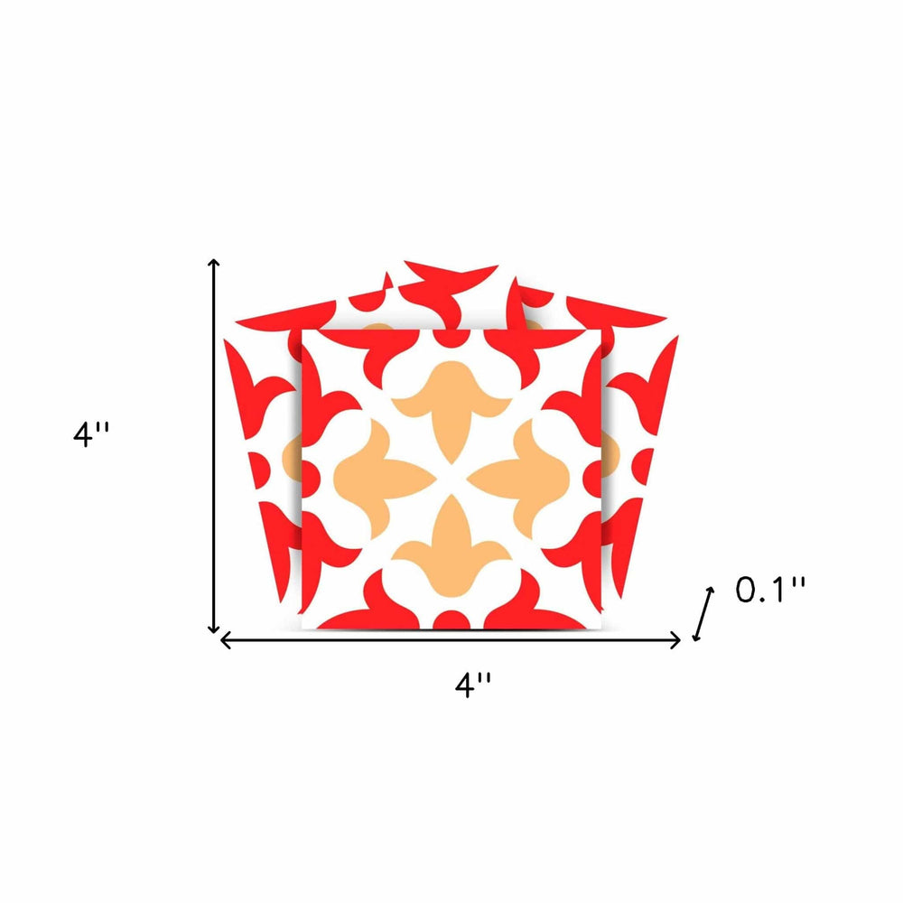 4" X 4" Roja Hola Removable Peel And Stick Tiles - Homeroots - Flyclothing LLC