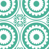 5" x 5" Light Green And White Geo Peel and Stick Removable Tiles - Homeroots