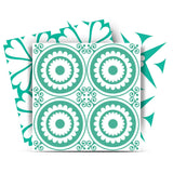 6" x 6" Light Green And White Geo Peel and Stick Removable Tiles - Homeroots