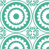 6" x 6" Light Green And White Geo Peel and Stick Removable Tiles - Homeroots