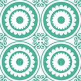 6" x 6" Light Green And White Geo Peel and Stick Removable Tiles - Homeroots