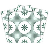 5" x 5" Light Sage And White Circle Flower Peel and Stick Removable Tiles - Homeroots