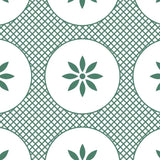 5" x 5" Light Sage And White Circle Flower Peel and Stick Removable Tiles - Homeroots