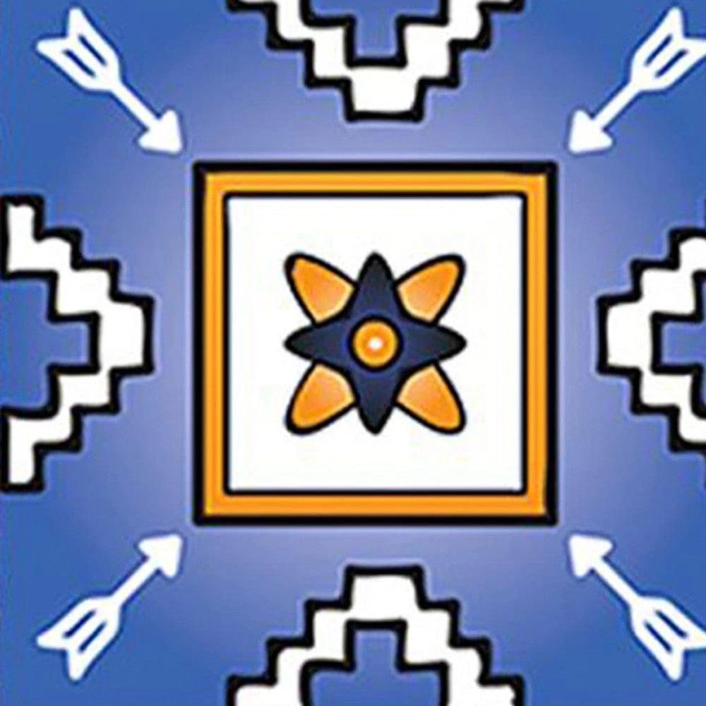 4" x 4" Shades of Blue and Yellow Mosaic Peel and Stick Removable Tiles - Homeroots - Flyclothing LLC