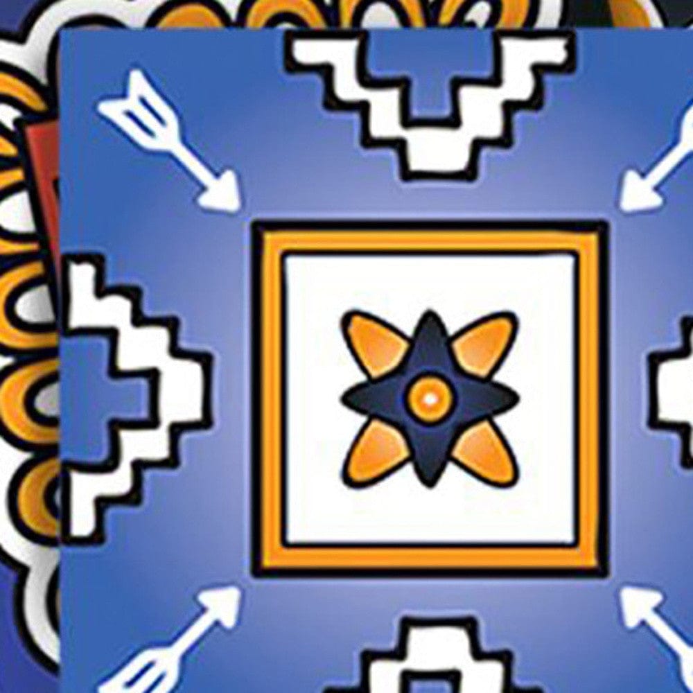 7" x 7" Shades of Blue and Yellow Mosaic Peel and Stick Removable Tiles - Homeroots - Flyclothing LLC