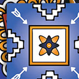 7" x 7" Shades of Blue and Yellow Mosaic Peel and Stick Removable Tiles - Homeroots - Flyclothing LLC