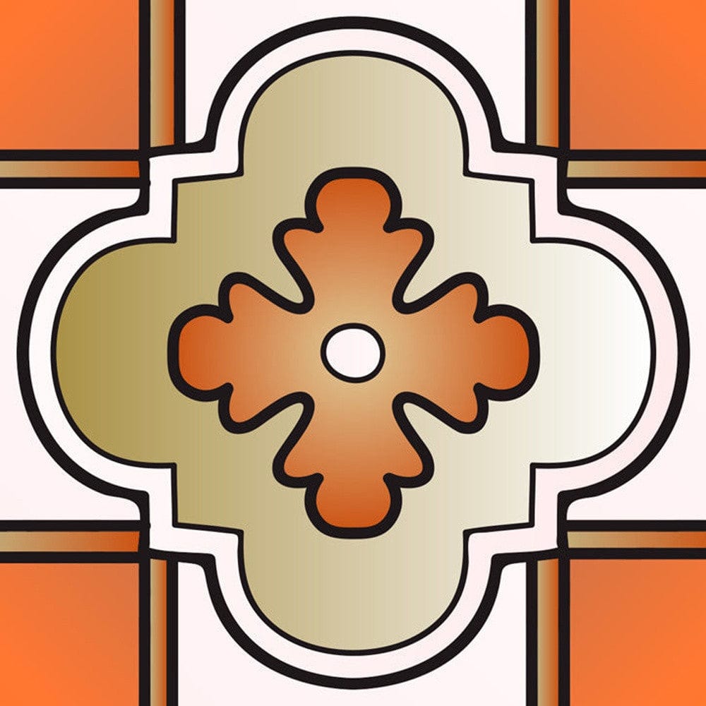 5" x 5" Retro Orange Mosaic Peel and Stick Removable Tiles - Homeroots - Flyclothing LLC
