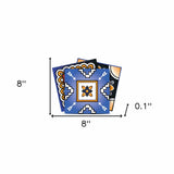 8" x 8" Shades of Blue and Yellow Mosaic Peel and Stick Removable Tiles - Homeroots - Flyclothing LLC