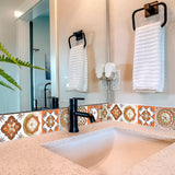 6" x 6" Retro Orange Mosaic Peel and Stick Removable Tiles - Homeroots - Flyclothing LLC
