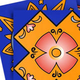 4" x 4" Blue and Gold Celestial Mosaic Peel and Stick Removable Tiles - Homeroots - Flyclothing LLC