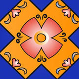 5" x 5" Blue and Gold Celestial Mosaic Peel and Stick Removable Tiles - Homeroots - Flyclothing LLC