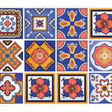 5" x 5" Shades of Blue Celestial Mosaic Peeland Stick Removable Tiles - Homeroots