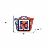 7" x 7" Shades of Blue Celestial Mosaic Peeland Stick Removable Tiles - Homeroots