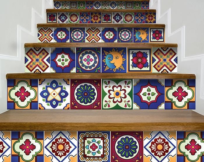 6" x 6" Mediterra Celestial Mosaic Peel and Stick Removable Tiles - Homeroots - Flyclothing LLC