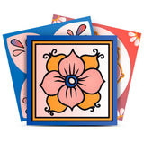 7" x 7" Blue Gold and Blush Mosaic Peel and Stick Removable Tiles - Homeroots - Flyclothing LLC