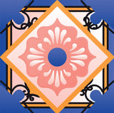 7" x 7" Blue Gold and Blush Mosaic Peel and Stick Removable Tiles - Homeroots - Flyclothing LLC