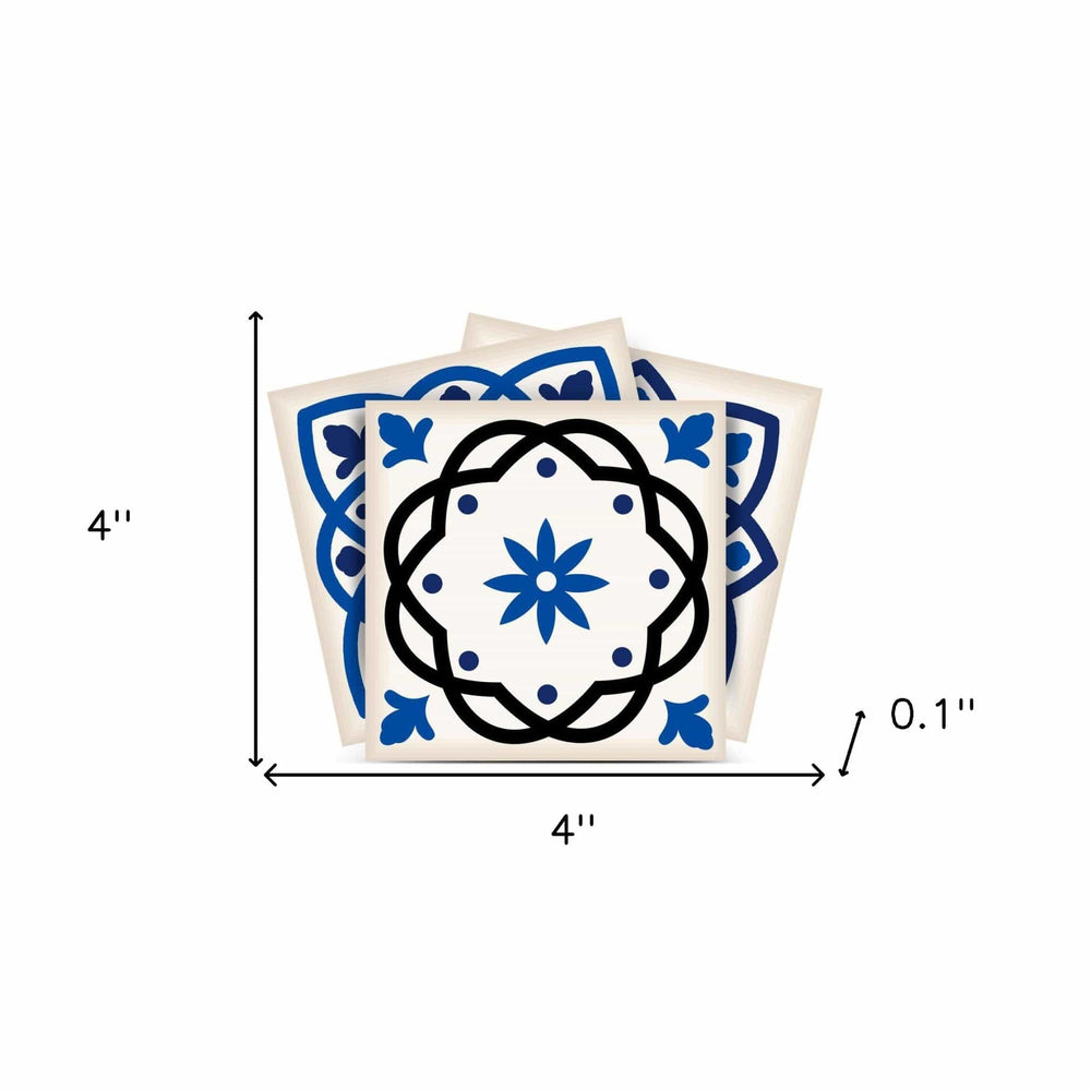 4" x 4" Blue and Aqua Pop Mosaic Peel and Stick Removable Tiles - Homeroots - Flyclothing LLC