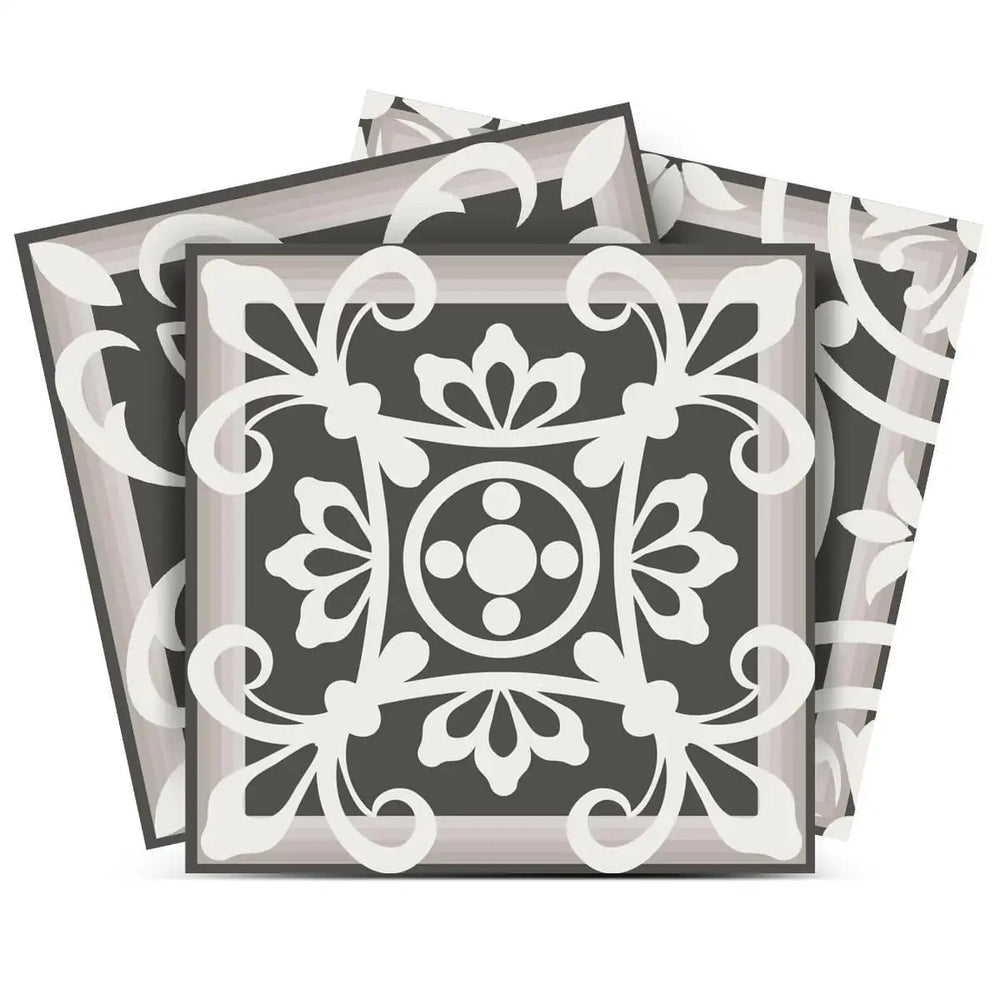 5" x 5" Wood Brown and White Mosaic Peel and Stick Removable Tiles - Homeroots - Flyclothing LLC